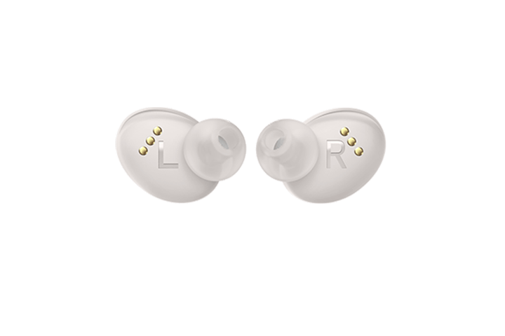 尊龙凯时 White True Wireless In-ear Bluetooth Headphones - Back